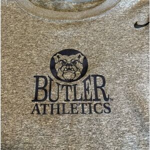 Butler Bulldogs Nike Shirt M Dri Fit  short‎ Sleeve Gray/Bl Athletic Swoo…